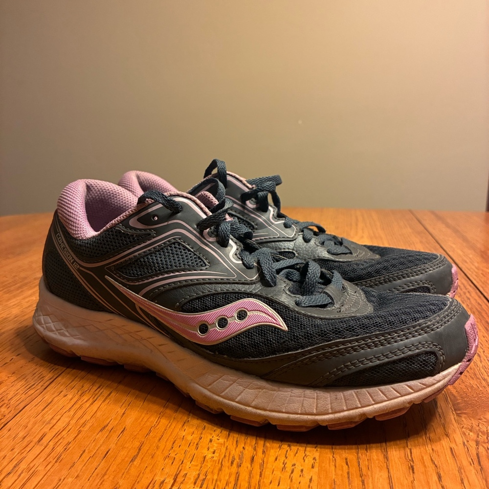 Saucony Cohesion 12 Women's Running Shoes Slate/Pink S10471-2 Size 7.5